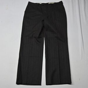 Vtg Bespoke 70s 36x30 Brown‎ Stripe Flannel Wool Suit Trousers Mens Dress Pants